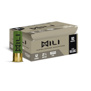 MILI CUSTOM DEFENSE AMMUNITION 12 Gauge 2 3/4" 1550fps 1oz Slug - 10 Rounds