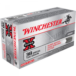 WINCHESTER Super X 38 Special 158gr Super Match Lead Semi-wad Cutter Ammunition | 50 Rounds 20892201279 WNC-X38WCPSV