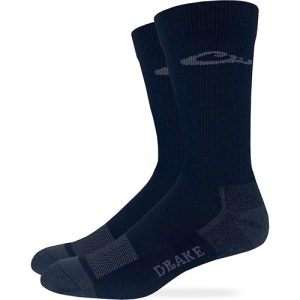 DRAKE Men's Ultra-Dri Casual Crew Sock - Black w/ Logo - Drake