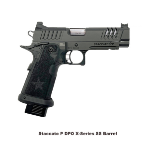 Staccato 2011 P, 9mm, 4.4 Stainless Steel Bull Barrel, 2 Magazines, DLC Coated CS Frame, Optics Ready, G2 Tac Texture X, Pistol
