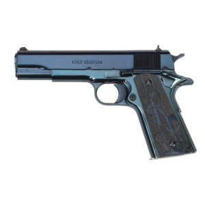 COLT Custom Series 70 Government 1911 38 Super 5" 9+1 Pistol - Polished Cobalt Blue - Colt
