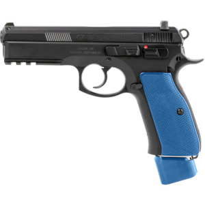Cz-Usa CZ-USA 75 SP-01 Competition 9mm 4.6" 21rd w/ Night Sights - Black & Blue Grips - $1238.99 at KYGUNCO