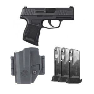 Sig Sauer P365-9-BXR3P-MS TACPAC 3.1 Barrel X-RAY 3 Sights, Optics Cut, w/ Manual Safety 9mm + Holster + (3) 12 Round Mags