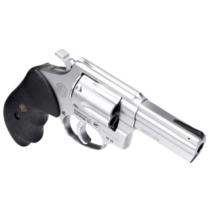 Rossi ROSSI RM64 357 Mag 4" 6rd Revolver - High Gloss Stainless | Black Rubber Grips - $529.99 at KYGUNCO