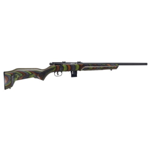 SAVAGE ARMS 93 Minimalist 22 WMR 18" 10rd Bolt Rifle w/ Threaded Barrel - Green / Brown Laminate