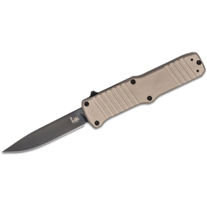 HK KNIVES by Hogue Hardon AUTO OTF 3.375" Clip Point Blade w/ FDE Aluminum Handles - Hogue