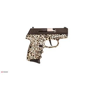 810099572384 SCCY Industries Cpx-3 380 Acp 2.96" 10rd Pistol | Black Slide W/ Leopard Grips 810099572384 SCC-CPX-3CBLP