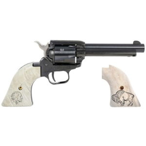HERITAGE MANUFACTURING Rough Rider 22LR 4.75" 6rd Revolver - Black / Buffalo Engraved Grips - Heritage Manufacturing