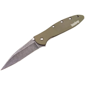 KERSHAW KNIVES Leek Speedsafe Assisted Folding Knife - Olive - Kershaw Knives