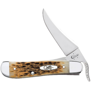 CASE KNIVES Amber Bone Peach Seed Jig Russlock (61953L SS) - Case Knives