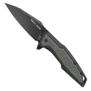 Real Avid REAL AVID RAV-1 Plain Edge Green/Black 3.25" Liner Lock - $24.99 at KYGUNCO