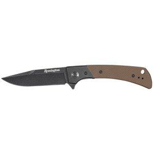 REMINGTON EDC Drop Point Folder G10 Tan D2 Stonewashed 4"