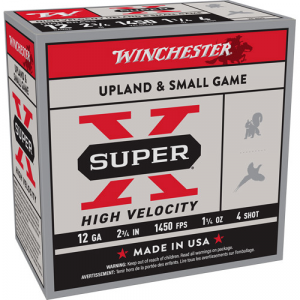 WINCHESTER AMMO 12Ga 2-3/4" #4 Super-X HS High Velocity 25rd