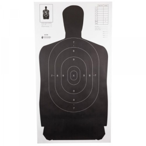ACTION Target B-27s Standard Full-size Black Silhouette 24x45" Target | 100 Count