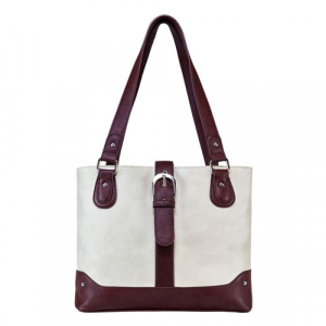 NCSTAR Vism Concealed Carry Shldr Bag- Off Wht W/burgundy