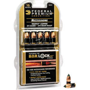 FEDERAL Ammo 50 Cal 270gr Trophy Copper Mz W/b.o.r Lock Sys 15r