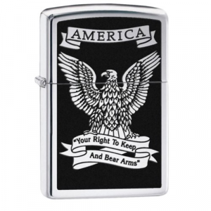 ZIPPO Windproof Lighter - Eagle / Right to Bear Arms