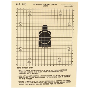 816506026969 ACTION Target 25 Meter M16a2 Zeroing Target, Heavy Tagboard Paper | 100 Count 816506026969 CTN-ALTC2-100