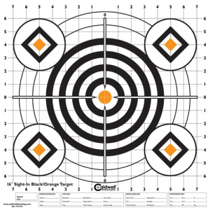 661120957812 CALDWELL High Contrast Sight-in Targets, Black/orange 16" 661120957812 CLD-195781