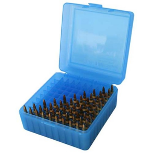 MTM Ammo Box 50rd Fliptop 22-250, 243, 308,220 Clr-Blu
