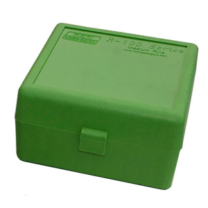 MTM Ammo Box 100rd Flip-Top 223 204 Ruger 6x47 Grn Grn