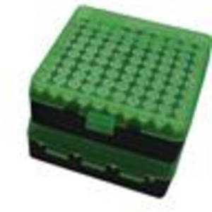 MTM Ammo Box 100 Round Fliptop 9mm 380 ACP Clr-Grn/Blk