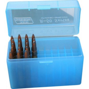 MTM Ammo Box 50rd Flip-Top 270 Win 30-06 25-06 Clr-Blu