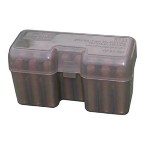 MTM Ammo Box 22 Round Flip-Top 375 RUM 416 Rig Clr-Smk