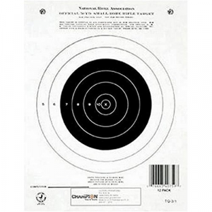 CHAMPION Nra 50 Yard Single Bullseye Target | 12 Count