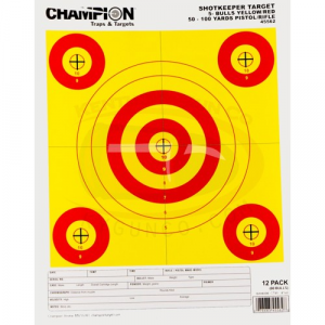 CHAMPION Shotkeeper, 5 Bulls Bright Yellow/red Small 12pk