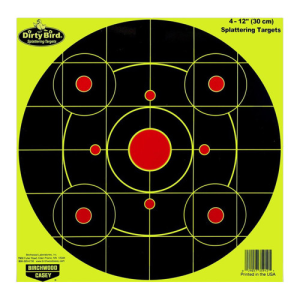 029057359121 BIRCHWOOD Casey Dirty Bird 12" Yellow Bull's-eye Target 4 Targets 029057359121 BRC-35912