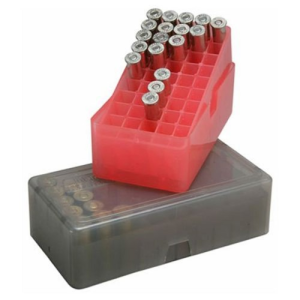 MTM Slip-Top Ammo Box 50rd Square Hole 41 -44 Clr-Smk