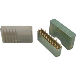 MTM Slip-Top Ammo Box 20rd 22-250, 243, 7.62x39 Clr-Gr