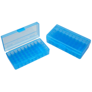 MTM Ammo Box 50 Round Flip-Top 41 44 45 LC Clr-Blue