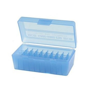 MTM Ammo Box 50 Round Flip-Top 38 - 357 Clr-Blue