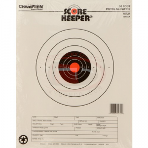 CHAMPION Scorekeeper, 50 Ft. Pistol Slowfire O/b 12pk