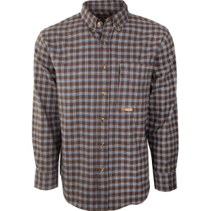 DRAKE Twill Shirt Brown/Blue - Drake