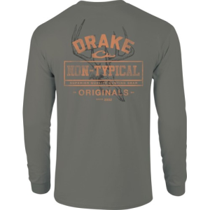 DRAKE Skull Tee Long Sleeve Shirt Gray - Drake