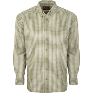 DRAKE Featherlite Check Shirt L/S Rifle Green - Drake