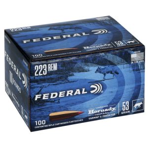 FEDERAL Ammo Varmint 223 Rem 53gr Hornady V-max Ammunition | 100 Rounds 604544652260 FDR-V223VM53B