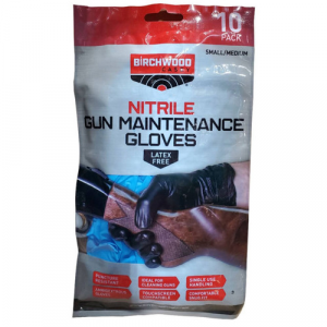 888151040423 BIRCHWOOD Casey Nitrile Black Sm/med 10pk Gun Maintenance Gloves 888151040423 BRC-BC-NGLVS-M