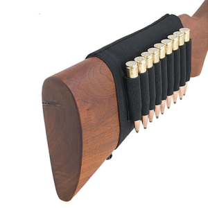 AA&E Leathercraft Black Elastic Butt Stock Rifle Shell Holder (holds
