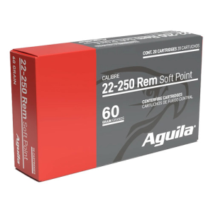 AGUILA AMMO 22-250 Rem 60Gr InterLock Boat Tail SoftPoint 20rd
