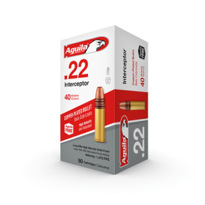 AGUILA AMMO 22 LR 40gr Interceptor Soft Point Ammunition | 50 Rounds