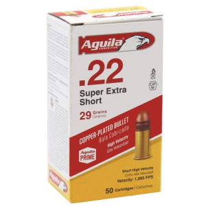 AGUILA AMMO 22 Short Super Extra High Vel 29Gr CPRN SP 50rd