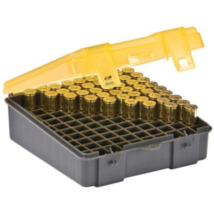 PLANO 100ct Handgun Ammo Case hinged cover Holds 357-38