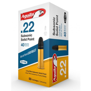 AGUILA AMMO 22LR 40gr Super Extra Subsonic Solid Point Ammunition | 50 Rounds