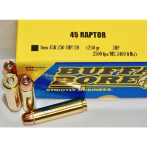 BUFFALO BORE 45 Raptor 250Gr JHP (2500FPS/ME 3469 ft lbs) 20rd