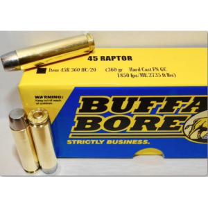 BUFFALO BORE 45 Raptor 360Gr Hard Cast FN GC 1850FPS 20rd