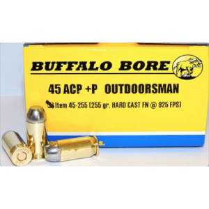 BUFFALO BORE 45 ACP 255Gr Hard Cast FN (925FPS/ME 484 ft) 20rd